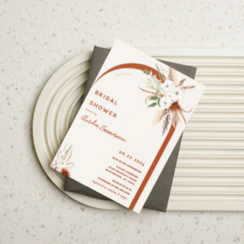 Boho Floral Arch Bridal Shower Invitation by PoshPaperCo at Zazzle