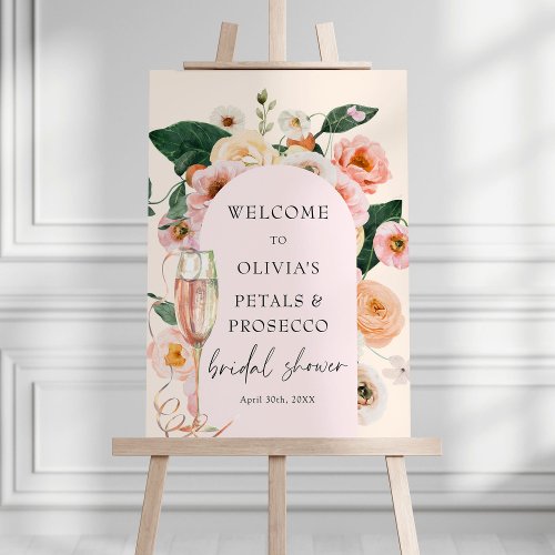 Boho Floral Arch Petals  Prosecco Bridal Shower Foam Board