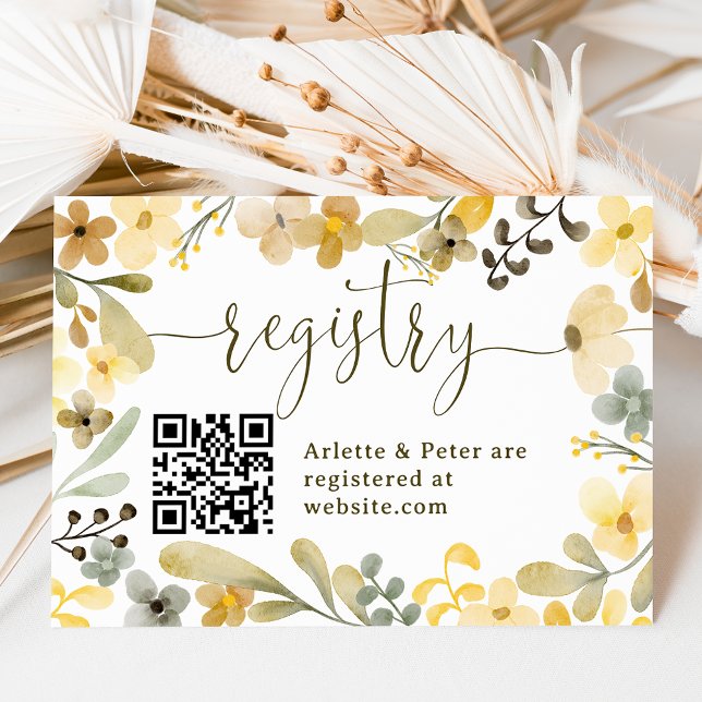 Boho floral autumn chic registry bridal shower enclosure card (Boho floral autumn chic registry bridal shower enclosure card)