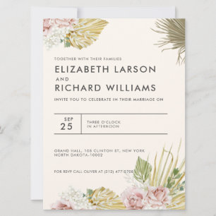 Boho Floral Autumn Fall Wedding Invitation