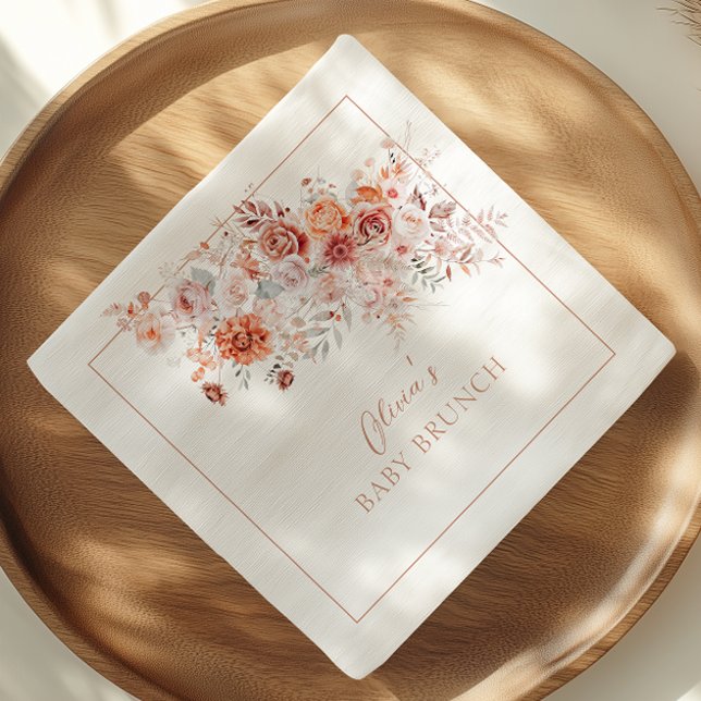 Boho Floral Baby Brunch Napkins (Creator Uploaded)