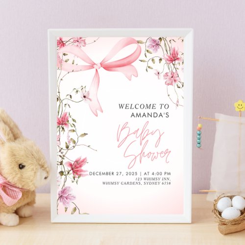 Boho Floral Baby in Bloom Baby Shower Poster