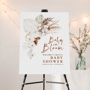 Boho Floral Baby in Bloom Baby Shower Welcome Foam Board