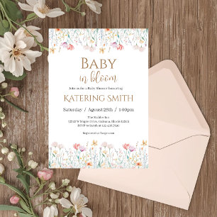 Boho floral Baby Shower Girl invitation
