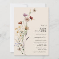 Boho Floral Baby Shower Invitation