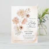 Boho Floral Baby Shower Invitation (Standing Front)
