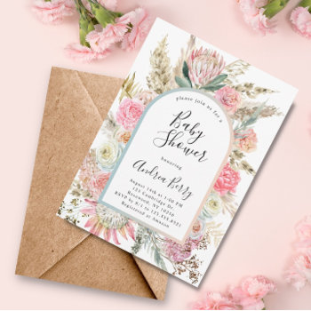 Boho Floral Baby Shower Invitation by lilanab2 at Zazzle