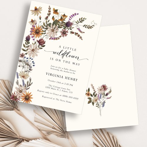 Boho Floral Baby Shower Invitation