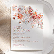 Boho Floral Baby Shower Invitation