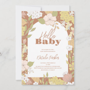 Boho Floral Baby Shower Invitation