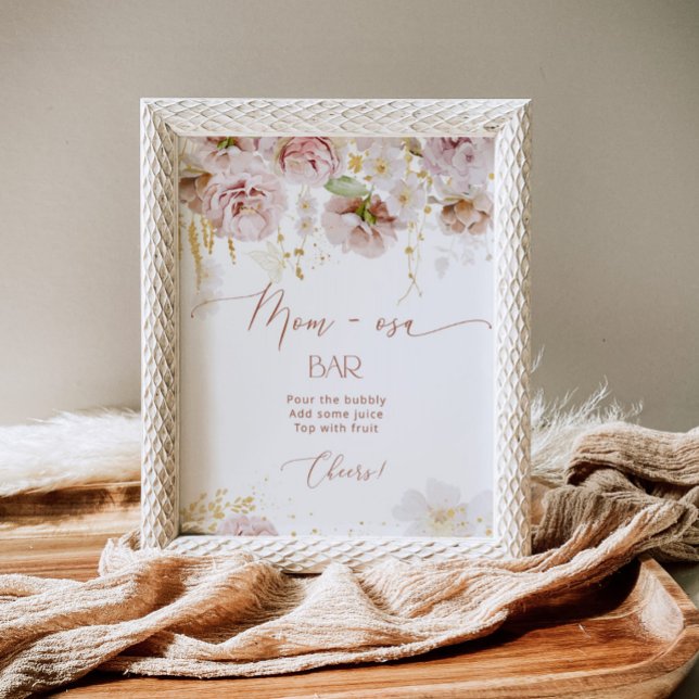 Boho floral baby shower Momosa bar Poster (Creator Uploaded)