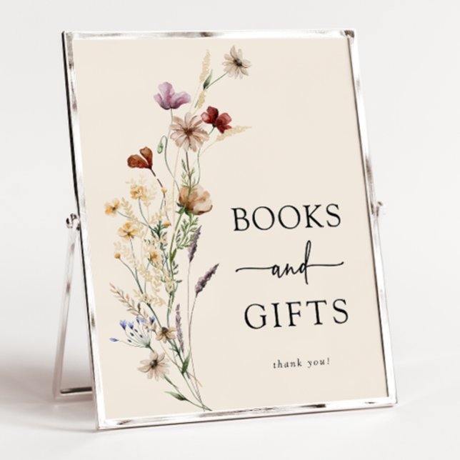 Boho Floral Baby Shower Poster (Boho Wildflower Books and Gifts Wildflower Baby Shower Poster by Painted Paperie
)