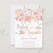 Boho Floral Baby Shower Sprinkle Dream Catcher Invitation (Front)