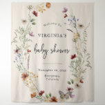 Boho Floral Baby Shower Tapestry at Zazzle