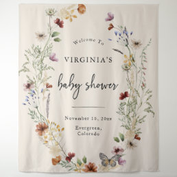 Boho Floral Baby Shower Tapestry