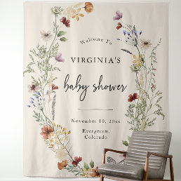 Boho Floral Baby Shower Tapestry