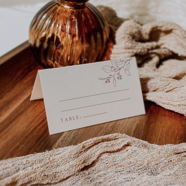 Boho Floral Beige Wedding Place Cards  (Creator Uploaded)