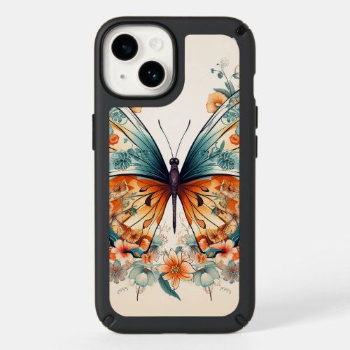 Boho Floral Blossom Butterfly Meadow Watercolor Speck iPhone 14 Case