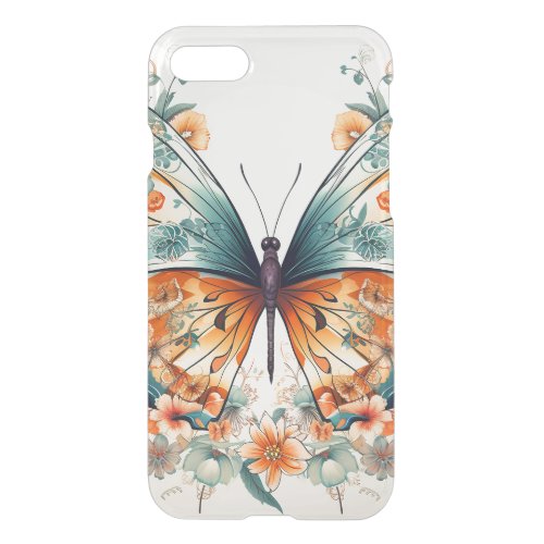 Boho Floral Blossom Butterfly Meadow Watercolor iPhone SE87 Case