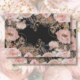 BOHO Floral Blush Pink Rose Gold Foliage Decoupage Tissue Paper