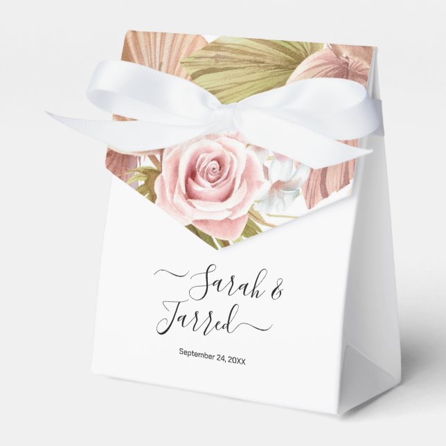 Boho Floral Border Favor Boxes (Front Side)