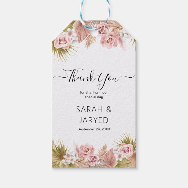 Boho Floral Border Gift Tags (Front)