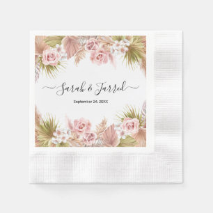 Boho Floral Border Napkins