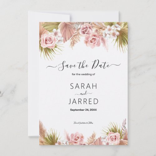 Boho Floral Border  Save The Date