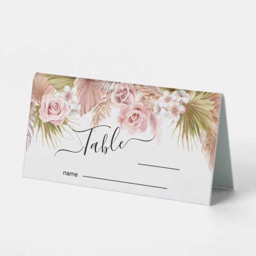 Boho Floral Border  Table Tent Sign