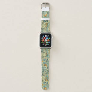 Boho Floral Botanical Blue Green 42mm Apple Watch Band