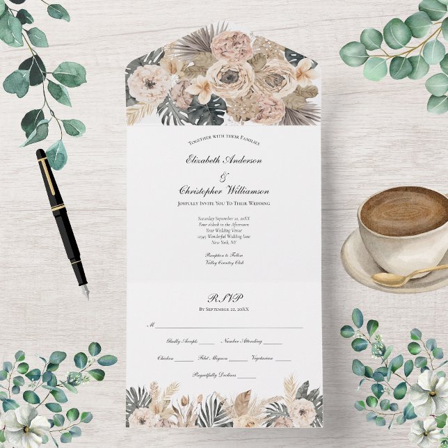 Boho Floral BotanicalWedding All In One Invitation (Creator Uploaded)