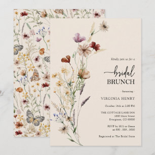 Boho Floral Bridal Brunch Invitation