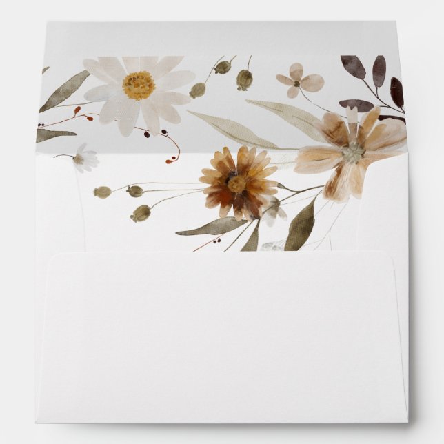 Boho Floral Bridal Shower Envelope (Back (Bottom))