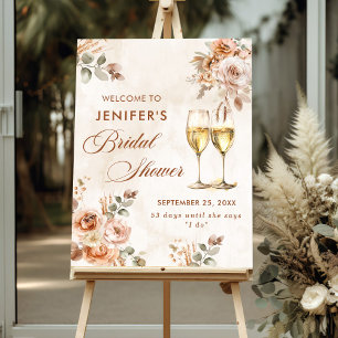 Boho Floral Bridal Shower Foam Board
