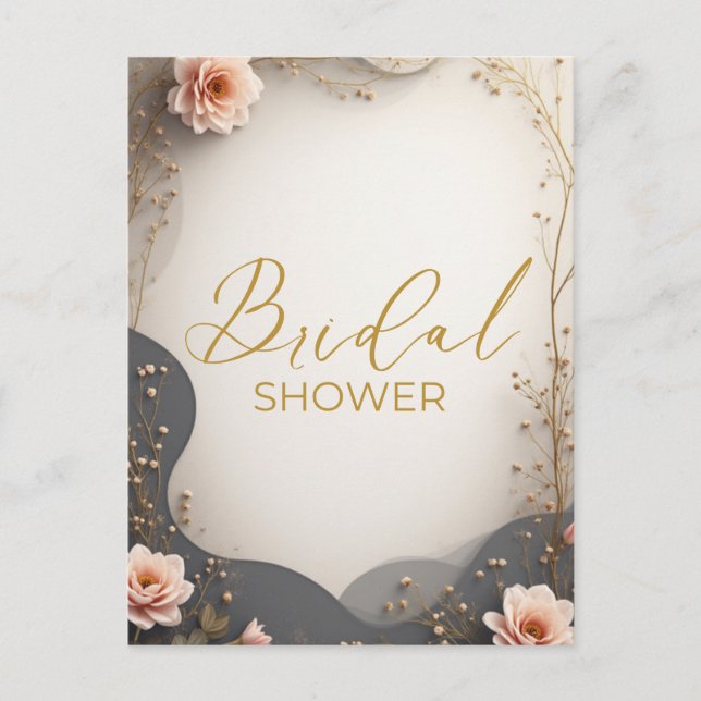  Boho Floral Bridal Shower Invitation (Front)