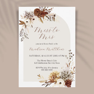 Boho Floral Bridal Shower Invitation - Miss to Mrs