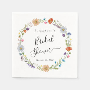 Boho Floral Bridal Shower Napkins