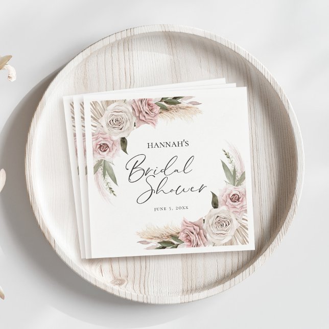 Boho Floral Bridal Shower Napkins (Creator Uploaded)
