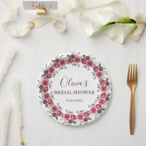 Boho Floral Bridal Shower  Paper Plates