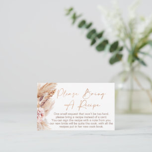 Boho Floral Bridal Shower Recipe Card Request