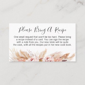 Boho Floral Bridal Shower Recipe Card Request by figtreedesign at Zazzle