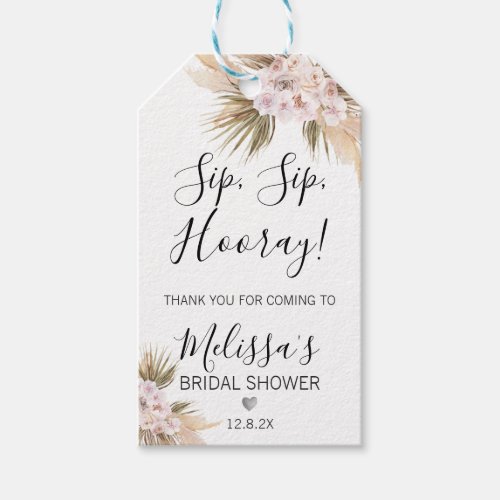 Boho Floral Bridal Shower Sip Sip Hooray Tag