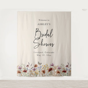 Boho Floral Bridal Shower Tapestry