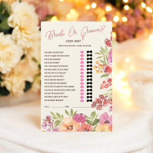 Boho Floral "Bride or Groom?" Bridal Shower Game