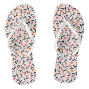Boho Floral Bud Pattern Flip Flops
