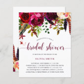 Boho Floral | BUDGET Bridal Shower Invitation (Front/Back)