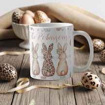 Boho Floral Bunnies Personalized Easter