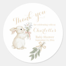 Boho Floral Bunny Beige Sticker