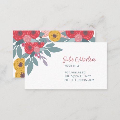 Boho Floral Business Card