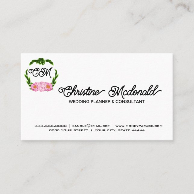 Boho Floral Business Cards - Minimalist & Unique! (Front)